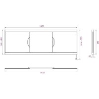 Экран под ванну 147х52 см белый глянец Onika Лагуна-Эконом 515015