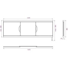 Экран под ванну 147х52 см белый глянец Onika Лагуна-Эконом 515015