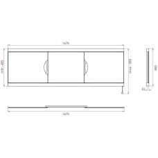 Экран под ванну 167х52 см белый глянец Onika Лагуна-Эконом 517015