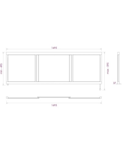 Экран под ванну 169,5х52 см белый глянец Onika Одио 517017