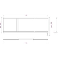 Экран под ванну 147х52 см белый глянец Onika Одио Нова 515018
