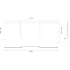 Экран под ванну 147х52 см белый глянец Onika Одио Нова 515018