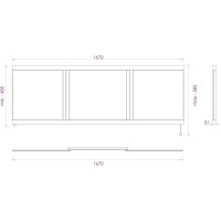 Экран под ванну 167х52 см белый глянец Onika Одио Нова 517018
