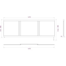 Экран под ванну 167х52 см белый глянец Onika Одио Нова 517018