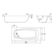 Стальная ванна 180х80 см с отверстиями для ручек BLB Atlantica B80A handles