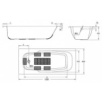 Стальная ванна 170х80 см с отверстиями для ручек BLB Atlantica HG B70J handles
