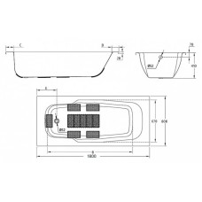 Стальная ванна 180х80 см с отверстиями для ручек BLB Atlantica HG B80J handles
