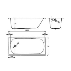 Стальная ванна 120х70 см BLB Europa B20ESLS