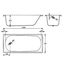 Стальная ванна 130х70 см BLB Europa B30ESLS