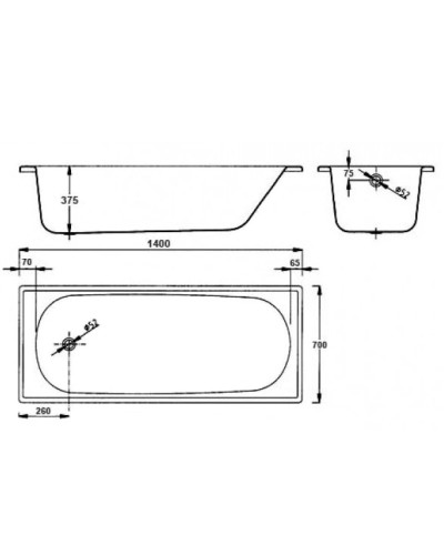 Стальная ванна 140х70 см BLB Europa B40ESLS