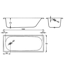 Стальная ванна 160х70 см BLB Europa B60ESLS