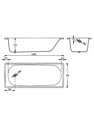 Стальная ванна 160х70 см BLB Europa B60ESLS