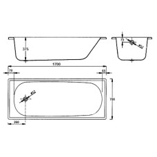 Стальная ванна 170х70 см BLB Europa B70ESLS