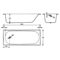 Стальная ванна 150х70 см BLB Europa B50ESLS