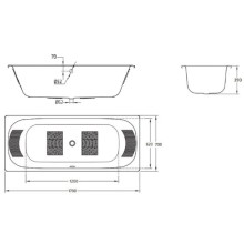 Стальная ванна 170х70 см BLB Universal DUO HG B70Q