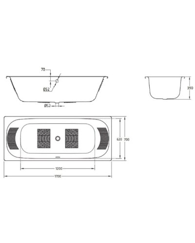 Стальная ванна 170х70 см BLB Universal DUO HG B70Q