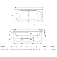 Стальная ванна 190х90 см с отверстиями для ручки Bette Starlet 1830-000 1GR,PLUS,AR с покрытием Anti-Slip и Glase-Plus