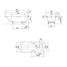 Стальная ванна Kaldewei Saniform Plus 361-1 150x70 111600010001 без покрытия