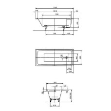 Стальная ванна Kaldewei Puro 652 170x75 256200013001 с покрытием Easy-clean