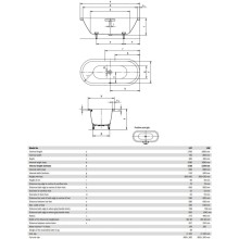 Стальная ванна 170х75 см Kaldewei Centro Duo Oval 127 Standard