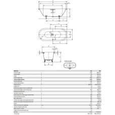 Стальная ванна 170х75 см Kaldewei Centro Duo Oval 127 с покрытием Anti-Slip и Easy-Clean