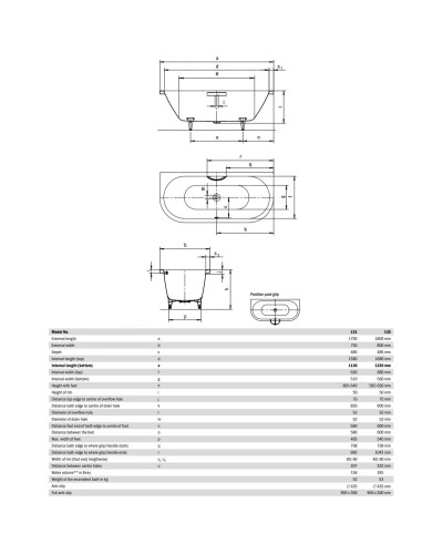 Стальная ванна 180х80 см Kaldewei Centro Duo 2 135 с покрытием Easy-Clean