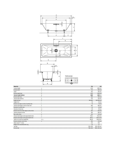 Стальная ванна 180х80 см Kaldewei Conoduo 733 с покрытием Anti-Slip и Easy-Clean