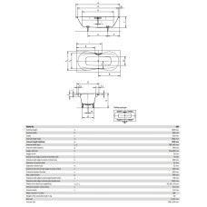 Стальная ванна 180х90 см Kaldewei Mega Duo 180 Standard