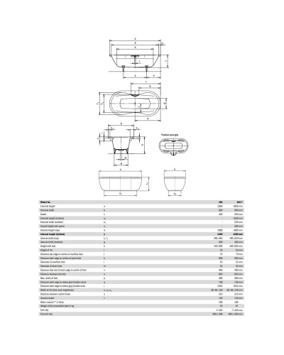 Стальная ванна 180х90 см Kaldewei Mega Duo Oval 184 Standard