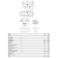 Стальная ванна 180х90 см Kaldewei Mega Duo Oval 184 с покрытием Easy-Clean