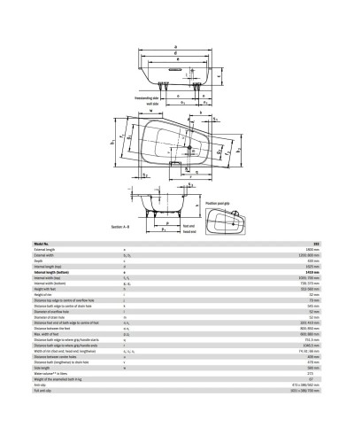 Стальная ванна 180х120 см L Kaldewei Plaza Duo 192 Standard