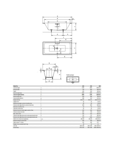Стальная ванна 180х80 см Kaldewei Puro Duo 664 Standard