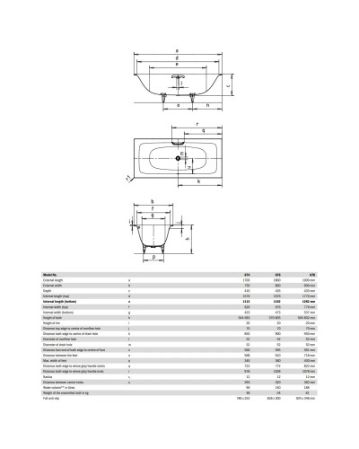 Стальная ванна 190х90 см Kaldewei Silenio 678 Standard