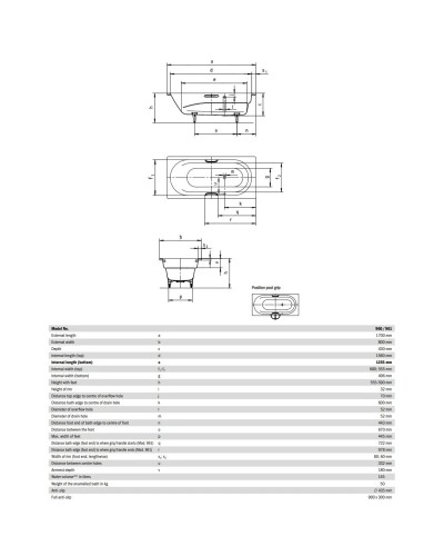 Стальная ванна 170х80 см Kaldewei Vaio Star 961 с покрытием Easy-Clean