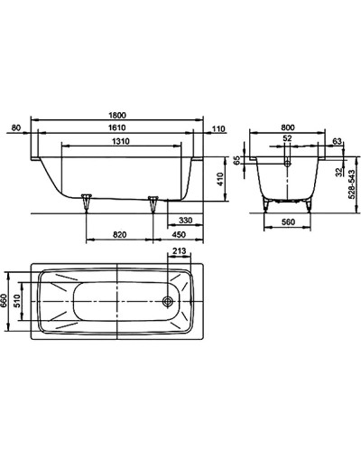 Стальная ванна Kaldewei Cayono 751 180x80 275100013001 с покрытием Easy-clean
