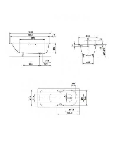 Стальная ванна Kaldewei Saniform Plus 375-1 180x80 112800013001 с покрытием Easy-clean