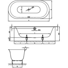 Стальная ванна 180х80 см Bette Lux Oval 3466-035 PLUS AR с покрытием Anti-Slip и Glaze Plus