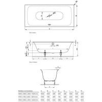 Стальная ванна 170х75 см Bette Lux 3440-000 PLUS с покрытием BetteGlasur Plus