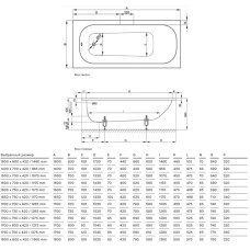 Стальная ванна 150х70 см Bette Form 2941-000 AD PLUS с покрытием BetteGlasur Plus