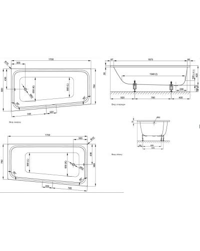 Стальная ванна 170х90 см L Bette Space M 1131-000