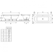 Ванна из материала Flight Jacob Delafon Odeon Rive Gauche 180x85 E6D153-00 без гидромассажа