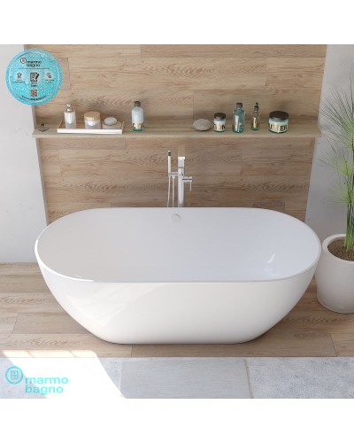 Ванна из литьевого мрамора Marmo Bagno Палермо 168х80 MB-PL170-80 без гидромассажа