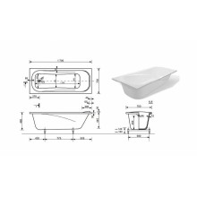 Ванна из искусственного камня Эстет Альфа 170х70 ФР-00006565 без гидромассажа