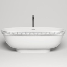 Ванна из литьевого мрамора 179x79 см Salini S-Stone Greca Meander 103021M