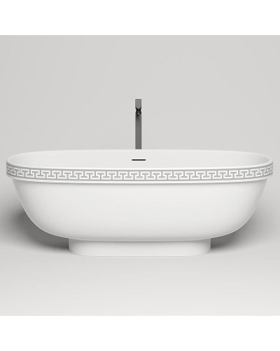 Ванна из литьевого мрамора 179x79 см Salini S-Stone Greca Meander 103021M
