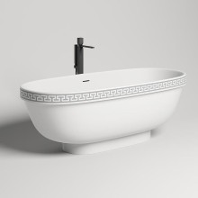 Ванна из литьевого мрамора 179x79 см Salini S-Stone Greca Meander 103021M