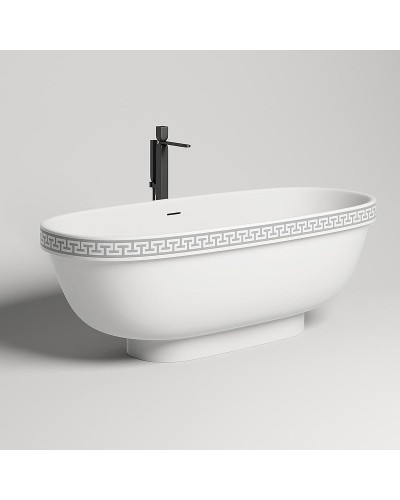 Ванна из литьевого мрамора 179x79 см Salini S-Stone Greca Meander 103021M