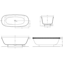 Ванна из литьевого мрамора 179x79 см Salini S-Stone Greca Meander 103021M
