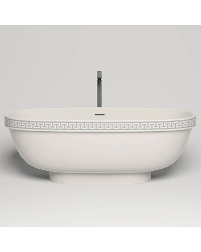 Ванна из литьевого мрамора 179x79 см Salini S-Stone Greca Meander, покраска по RAL полностью 103021MRF