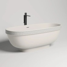 Ванна из литьевого мрамора 179x79 см Salini S-Stone Greca Meander, покраска по RAL полностью 103021MRF